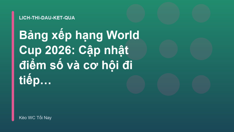 Bảng xếp hạng World Cup 2026: Cập nhật điểm số và cơ hội đi tiếp của các đội